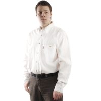 Мужская рубашка из 100% хлопка белого цвета.  Материал средней
