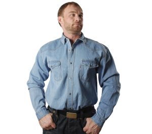 Джинсовая рубашка Р 501 СВ, плотный джинсовый материал хлопок