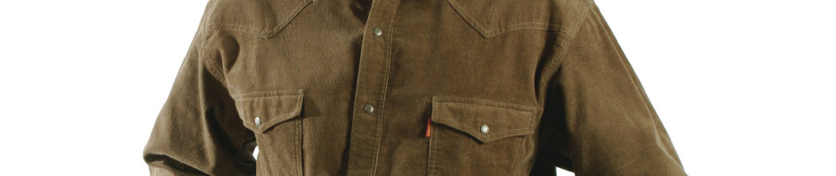 Мужская вельветовая рубашка большого размера цвета хакки. Модель
