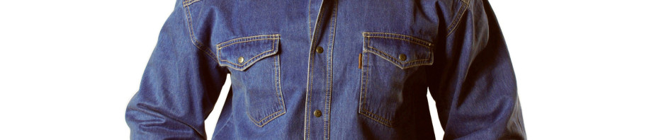 Джинсовая мужская рубашка большого размера темно синего цвета DST