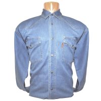 Джинсовая мужская рубашка большого размера цвет светло-синий LST