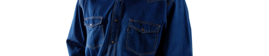Джинсовая рубашка супер большого размера синего классического