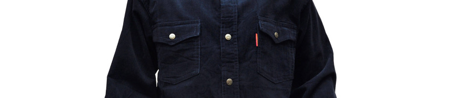 Подростковая  рубашка с длинным рукавом вельветовая, синего цвета