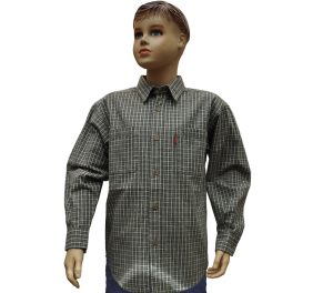 Подростковая  рубашка с длинным рукавом в мелкую коричневую