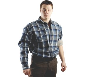 Утепленная рубашка в  темно синюю с белым  клетку  на флисе. Модель