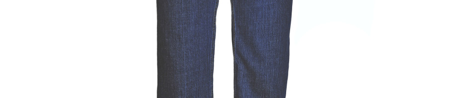 Мужские джинсы классика синего цвета в рубчик без потертостей.