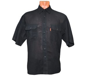 Рубашка с коротким рукавом тонкого материала черного цвета