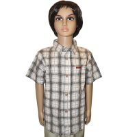 Детская рубашка с коротким рукавом в светло-коричневую
