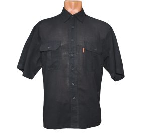 Рубашка-черного-цвета-из-тонкого-материала, модель-P
