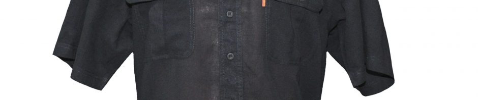 Рубашка-черного-цвета-из-тонкого-материала, модель-P